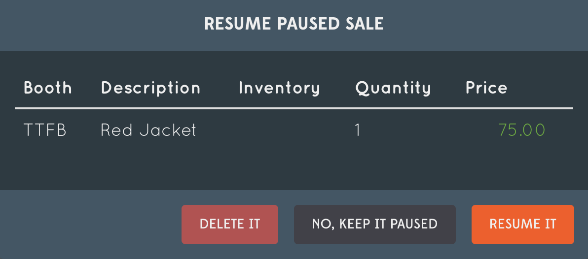 Resume paused transaction