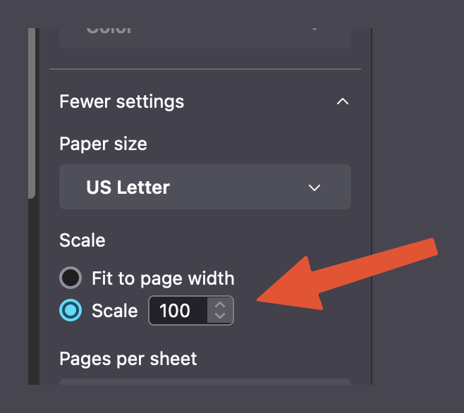 Scale Setting In Chrome
